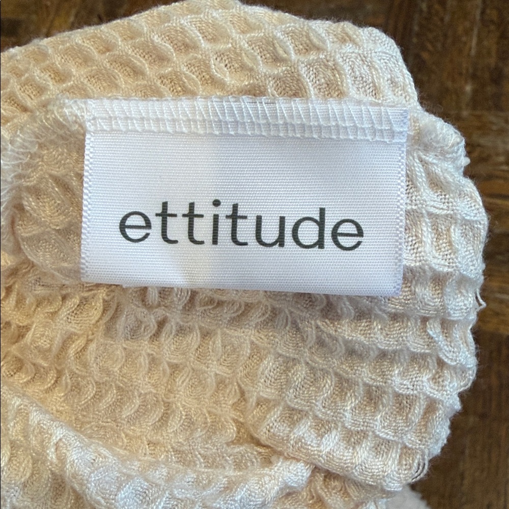 Ettitude Natural Waffle Hair Towel with Tag - Picture 3 of 5